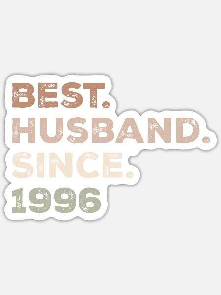 Bester Ehemann seit 1996 Jubiläumsgeschenk - Sticker Größe S (10 x 10 cm) - Mattweiß