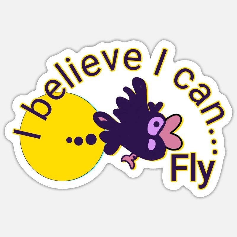 Oiseau volant - Sticker taille S (10 x 10 cm) - blanc mat