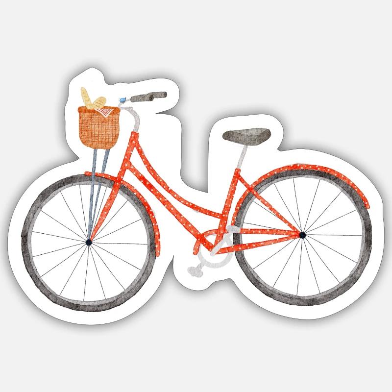 Fahrrad - Sticker Größe S (10 x 10 cm) - Mattweiß