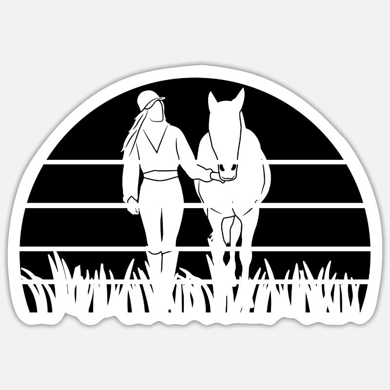 Cavalier - Sticker taille S (10 x 10 cm) - blanc mat