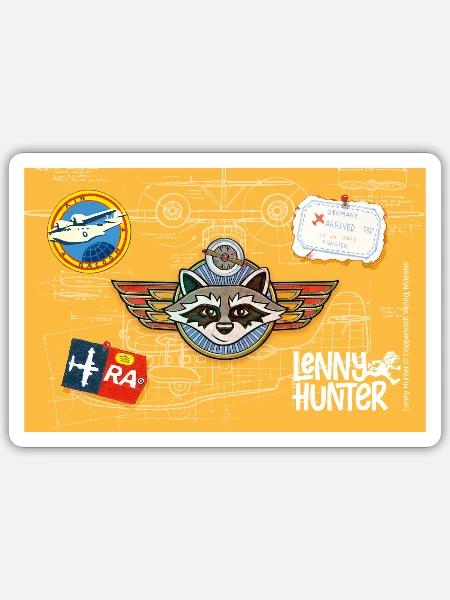 Lenny Hunter Cooles Reisesticker-Design - Sticker Größe S (10 x 10 cm) - Mattweiß