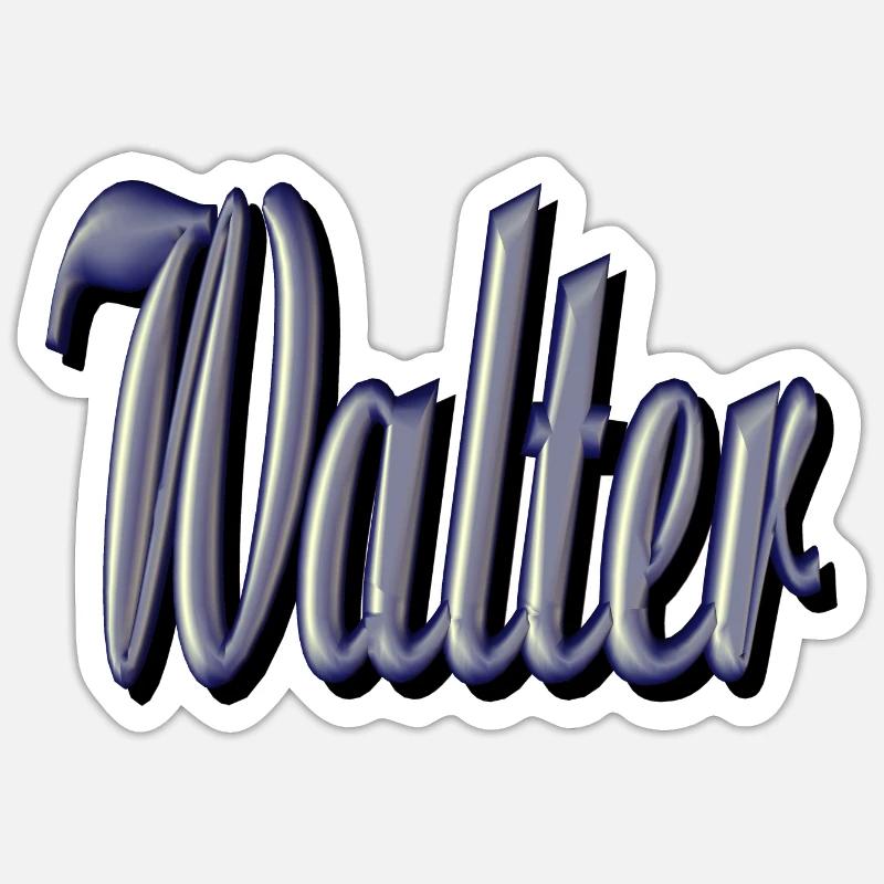 walter2 - Sticker size S (10 x 10 cm) - white matte