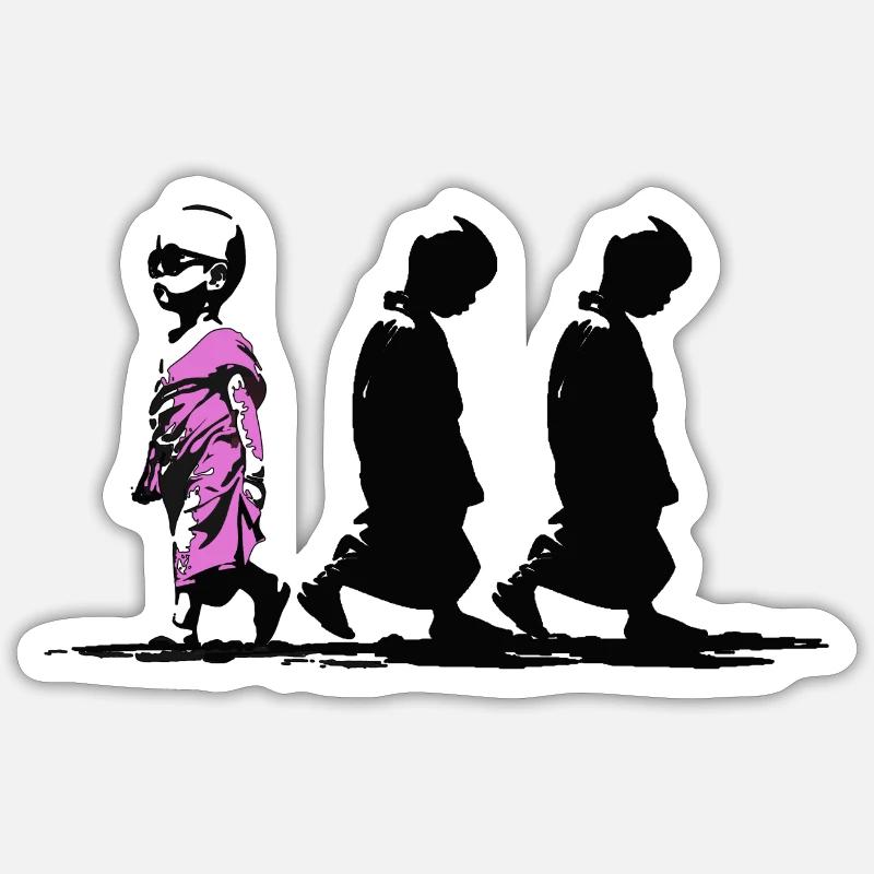 Neonpfad der Stille, sei anders - Sticker Größe S (10 x 10 cm) - Mattweiß