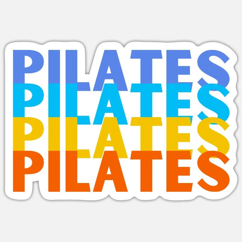 Pilates - Sticker taille S (10 x 10 cm) - blanc mat