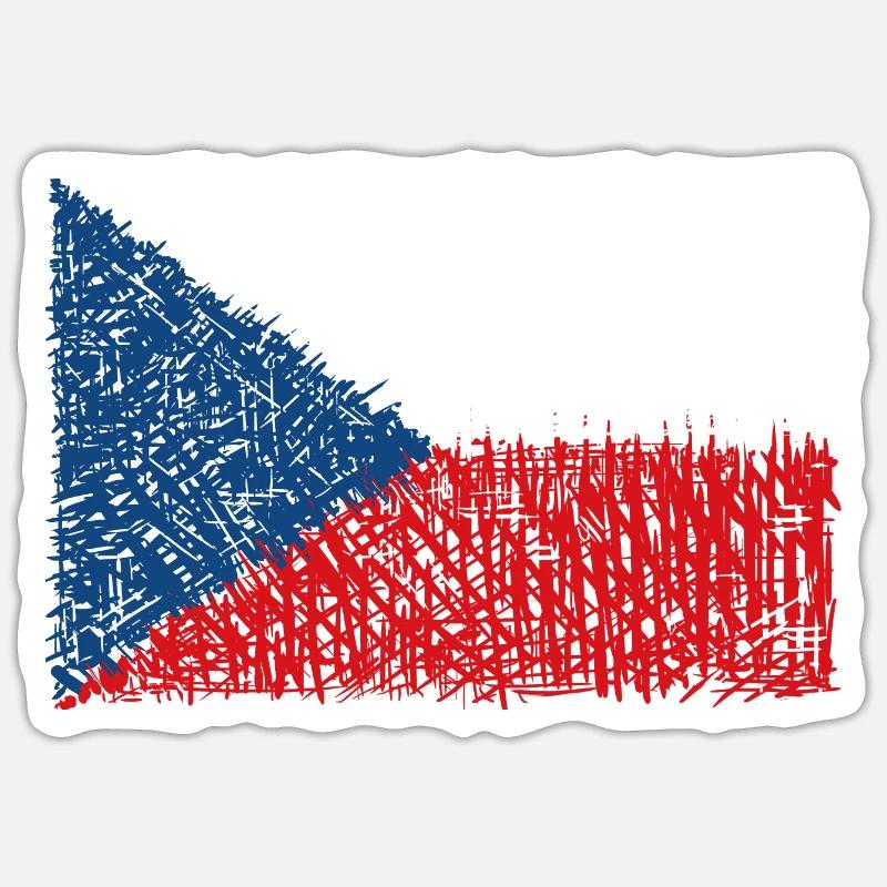 Drapeau de la République tchèque Sticker taille S (10 x 10 cm)