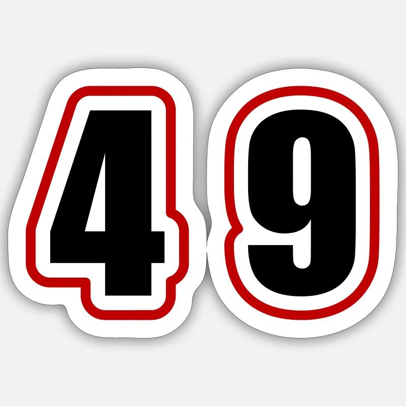 49 Nombre Collège - Sticker taille S (10 x 10 cm) - blanc mat