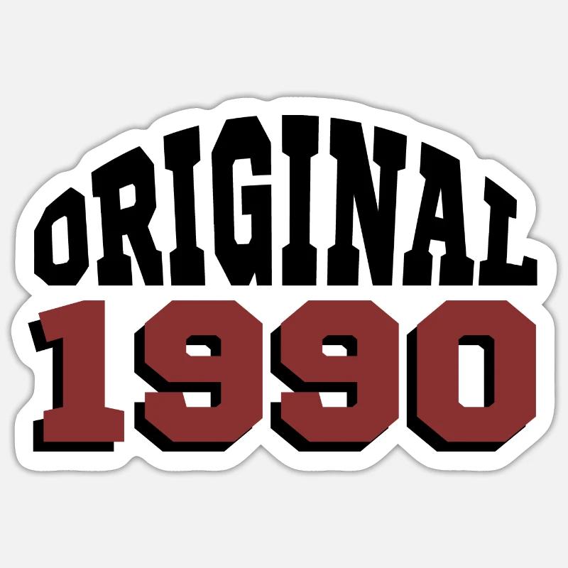 Original 1990 - Sticker taille S (10 x 10 cm) - blanc mat