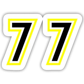 77 Zahl College - Sticker Größe S (10 x 10 cm) - Mattweiß - Vorne