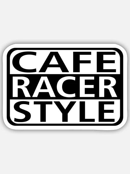 Cafe Racer Style - Sticker Größe S (10 x 10 cm) - Mattweiß