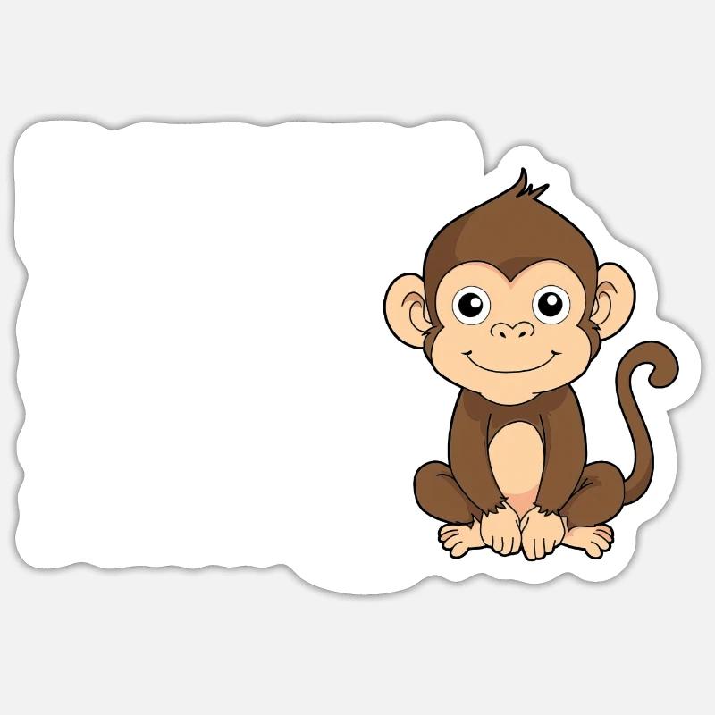 8. Geburtstag 2016 - Dieses Äffchen Ist Schon 8 - Sticker Größe S (10 x 10 cm) - Mattweiß