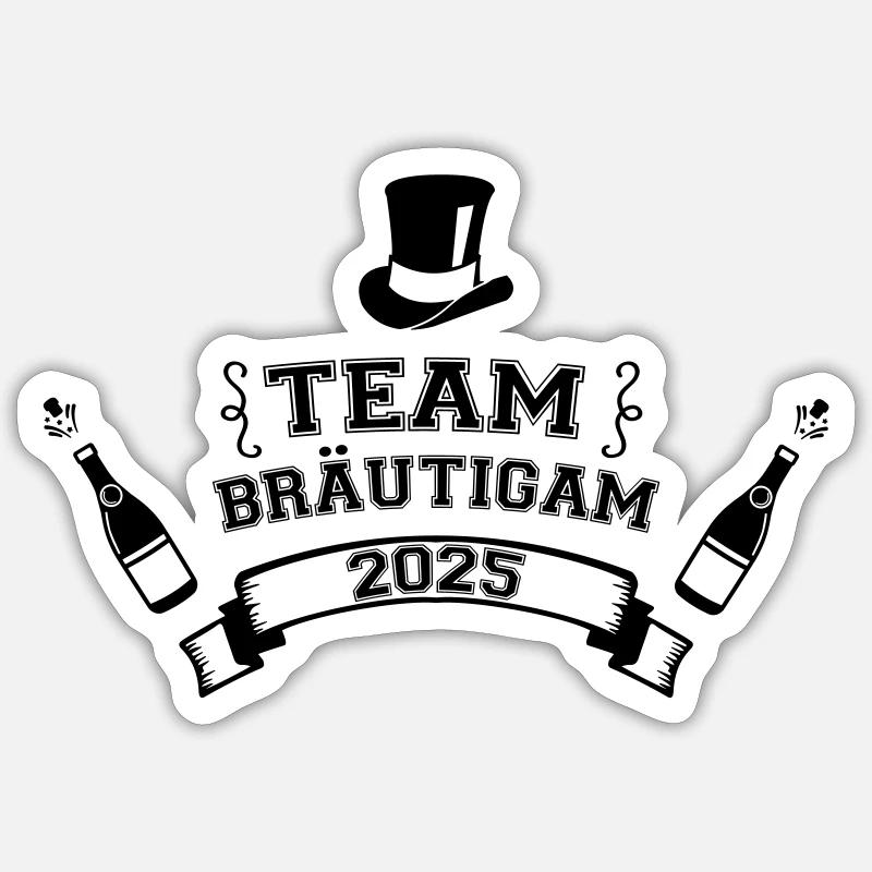 team bräutigam 2025 - Sticker Größe S (10 x 10 cm) - Mattweiß