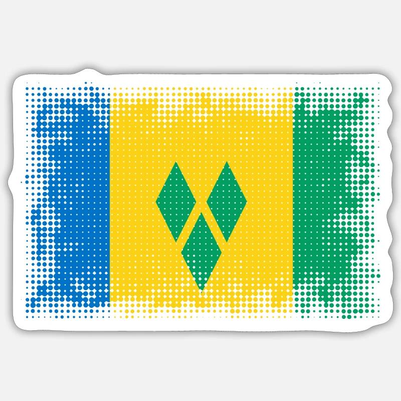 Sainte-Grenadines - Sticker taille S (10 x 10 cm) - blanc mat
