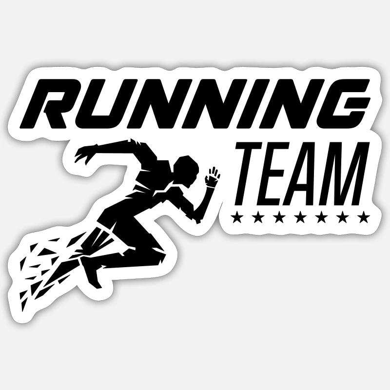 running team - Sticker Größe S (10 x 10 cm) - Mattweiß