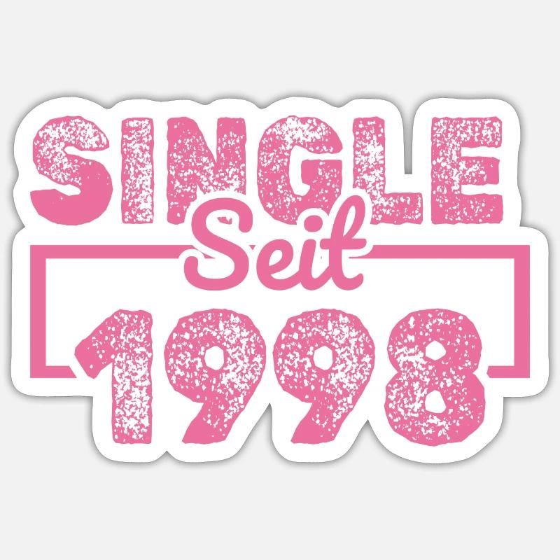 Célibataire 1998 - Sticker taille S (10 x 10 cm) - blanc mat