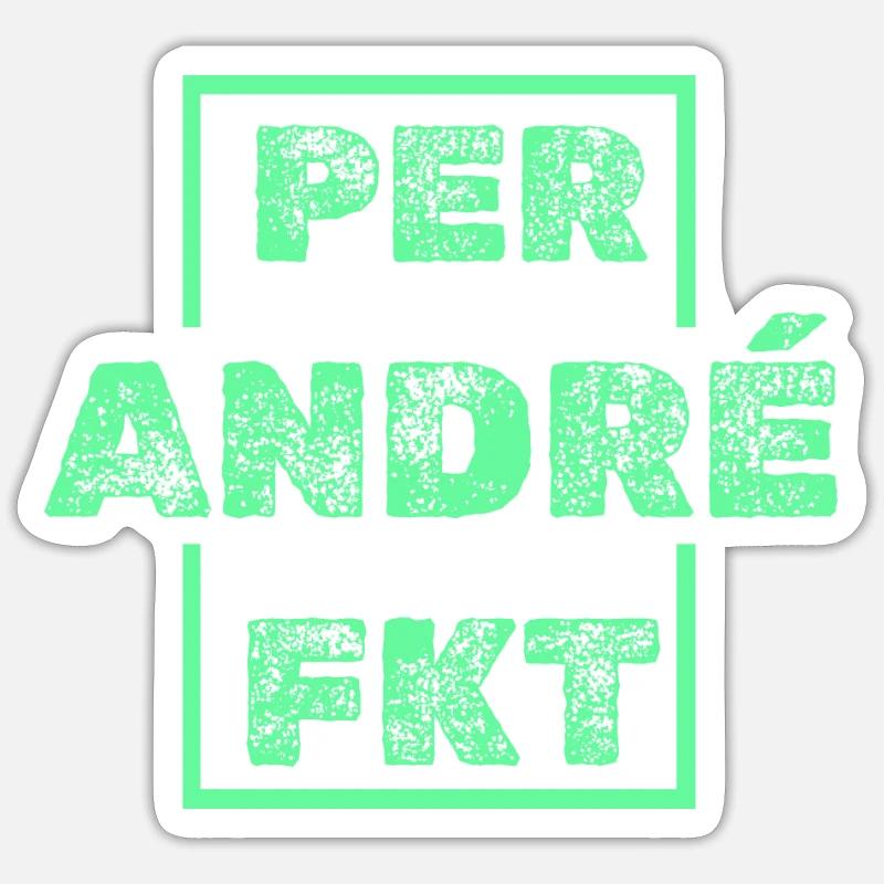André : André - Sticker taille S (10 x 10 cm) - blanc mat