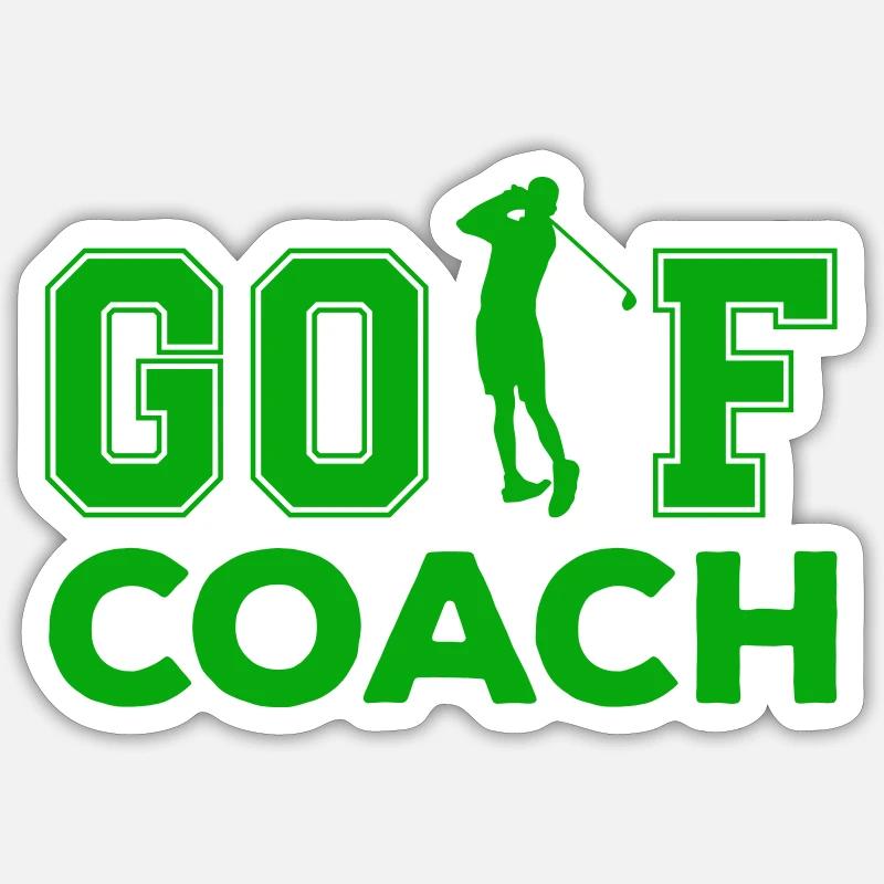 golf coach - Sticker Größe S (10 x 10 cm) - Mattweiß