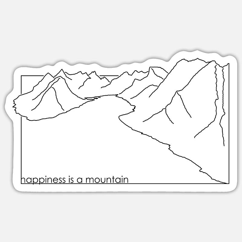 Das Glück ist ein Berg Sticker Größe S (10 x 10 cm)