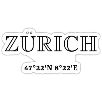 Zürich - Sticker Größe S (10 x 10 cm) - Mattweiß - Vorne