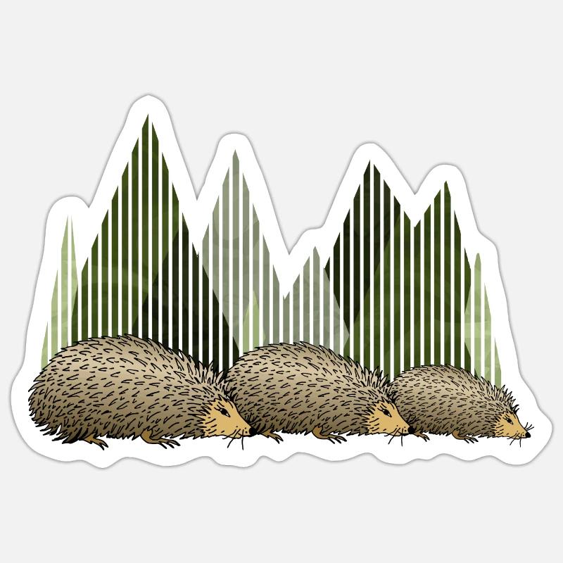 Hedgehogs - Sticker size S (10 x 10 cm) - white matte