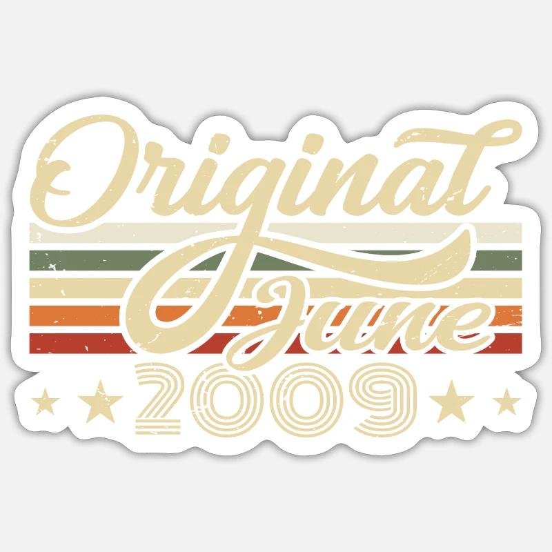 Juni 2009 | Geburtstag 2009 Jahrgang Juni 2009 - Sticker Größe S (10 x 10 cm) - Mattweiß