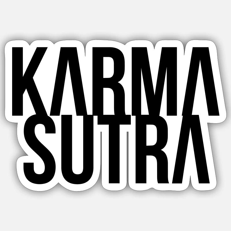 KARMA SUTRA - Sticker Größe S (10 x 10 cm) - Mattweiß