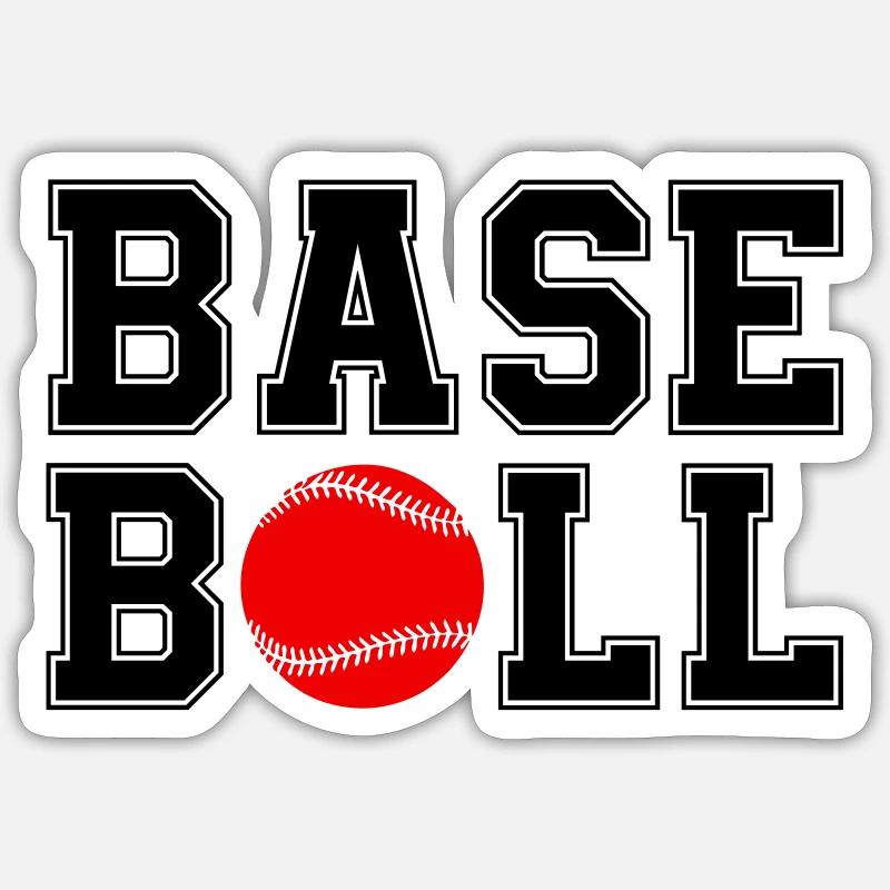 base-ball - Sticker taille S (10 x 10 cm) - blanc mat