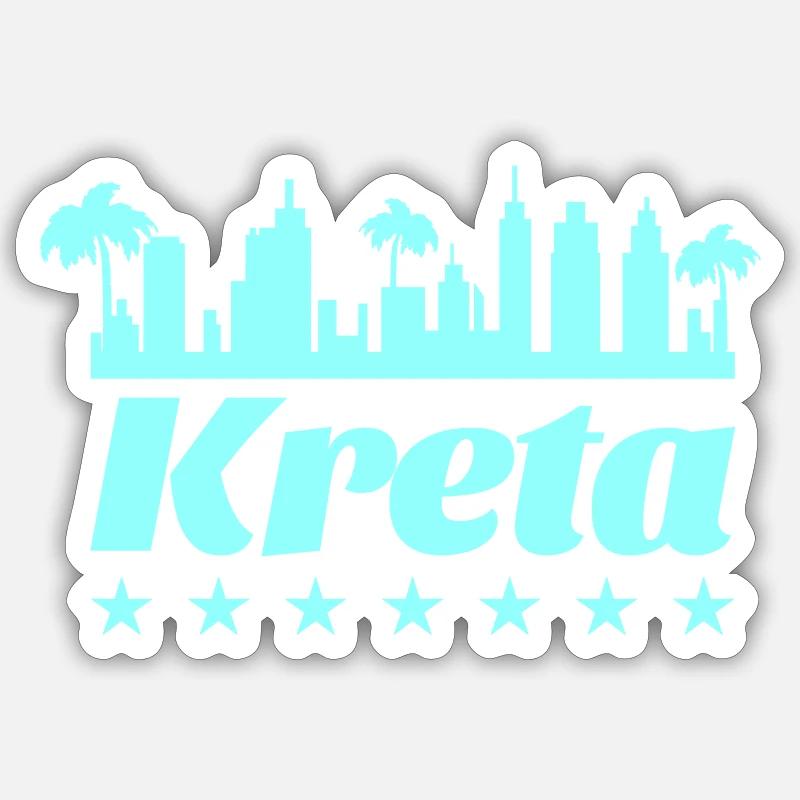 Crète - Sticker taille S (10 x 10 cm) - blanc mat