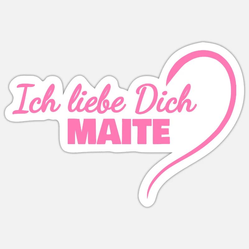 Je t’aime, Maite - Sticker taille S (10 x 10 cm) - blanc mat