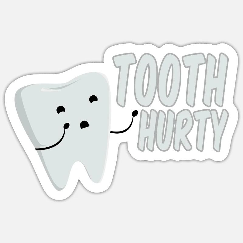 Dents blessées 2 - Sticker taille S (10 x 10 cm) - blanc mat