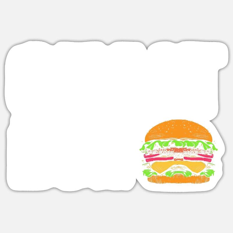 Cheeseburger Burger - Sticker size S (10 x 10 cm) - white matte
