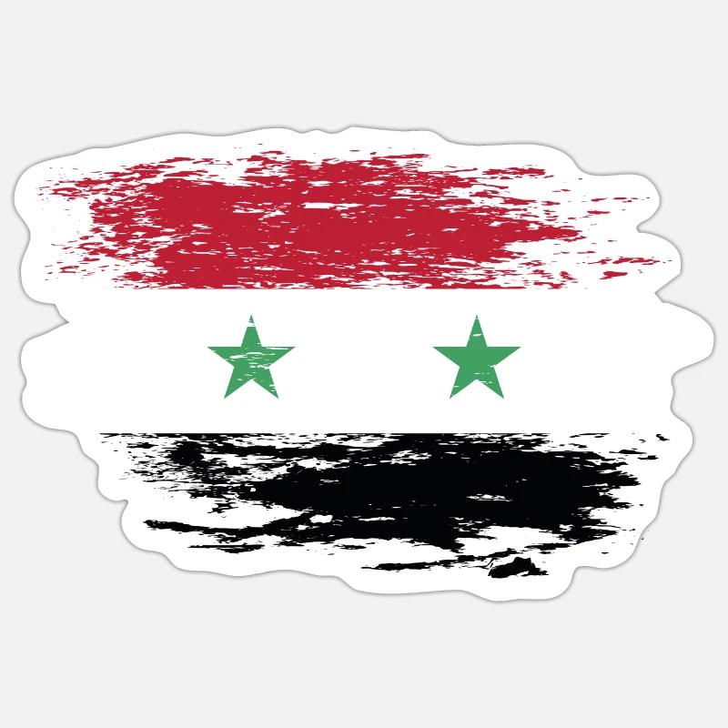 Drapeau syrien utilisé Sticker taille S (10 x 10 cm)