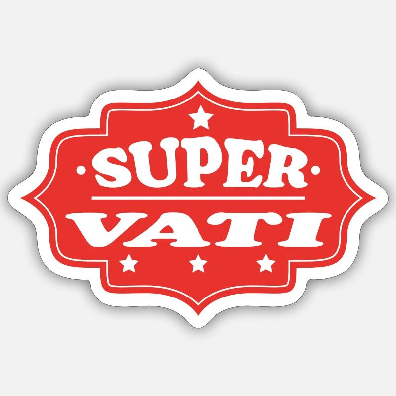 SUPER VATI - Sticker size S (10 x 10 cm) - white matte
