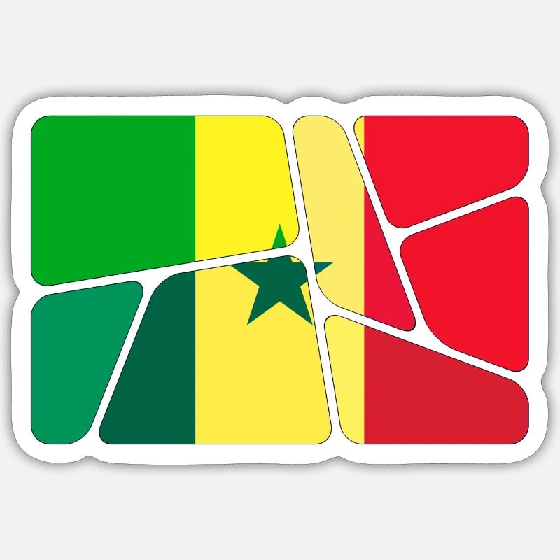Sénégal - Sticker taille S (10 x 10 cm) - blanc mat