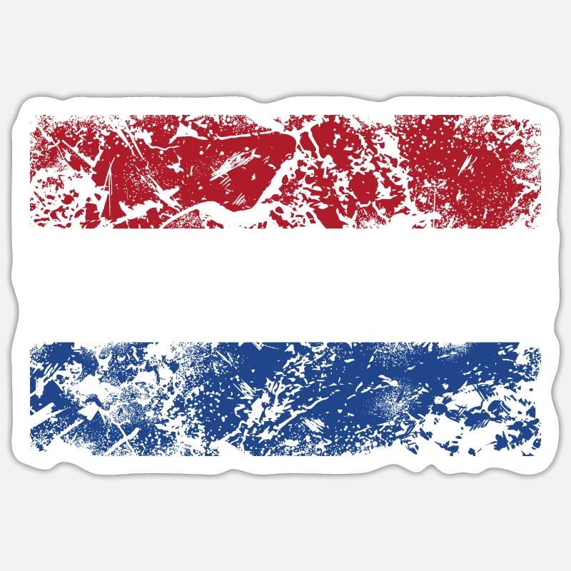 Drapeau des Pays-Bas - Sticker taille S (10 x 10 cm) - blanc mat