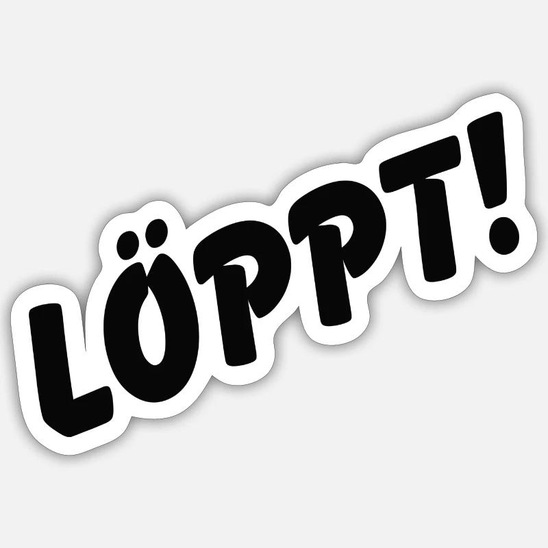 löppt - Sticker Größe S (10 x 10 cm) - Mattweiß