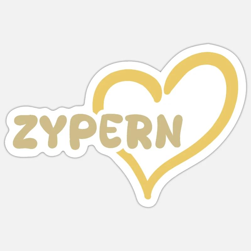 Cadeau pour Chypre - Sticker taille S (10 x 10 cm) - blanc mat