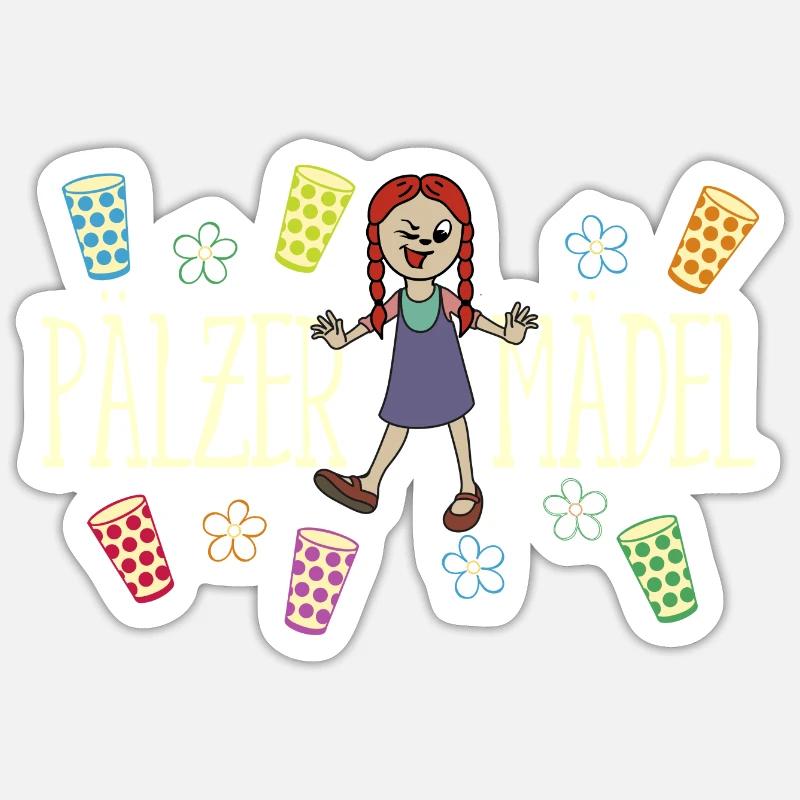 Pälzer Mädel 04 - Sticker Größe S (10 x 10 cm) - Mattweiß