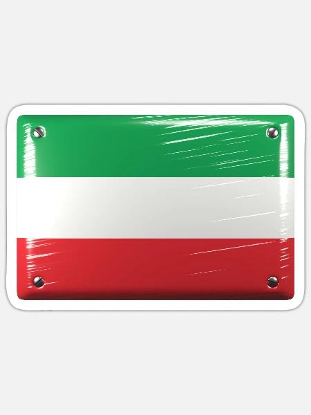 Italien Flagge Fahne Blechschild-Optik - Sticker Größe S (10 x 10 cm) - Mattweiß