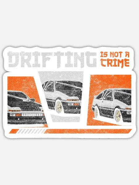 Driften Quer Turbo Racing - Sticker Größe S (10 x 10 cm) - Mattweiß