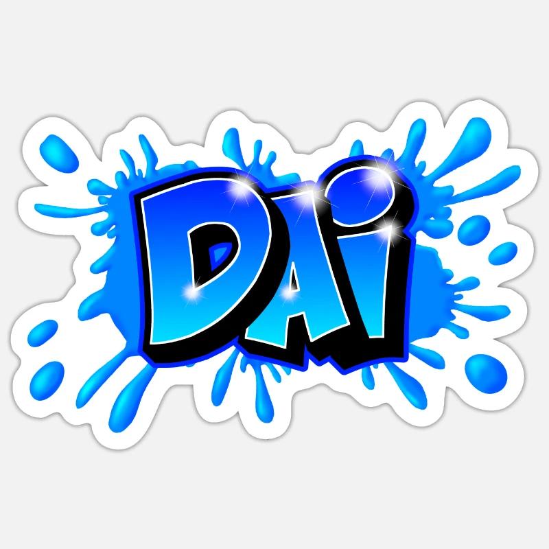 Graffiti name DAI "DAI" imprimable sur tout Sticker taille S (10 x 10 cm)