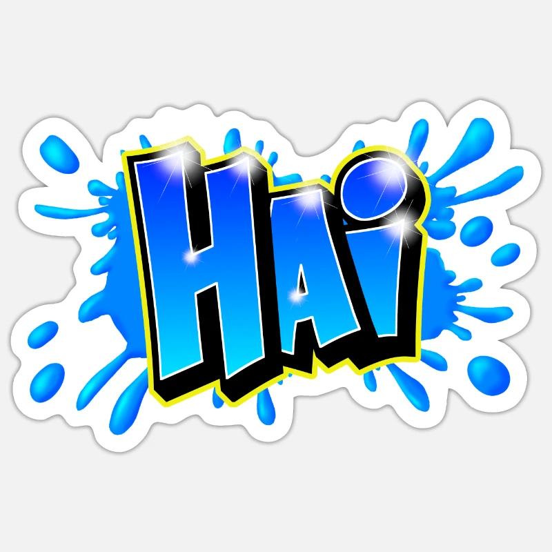 Graffiti name "HAI" Imprimable tout support ! Sticker taille S (10 x 10 cm)