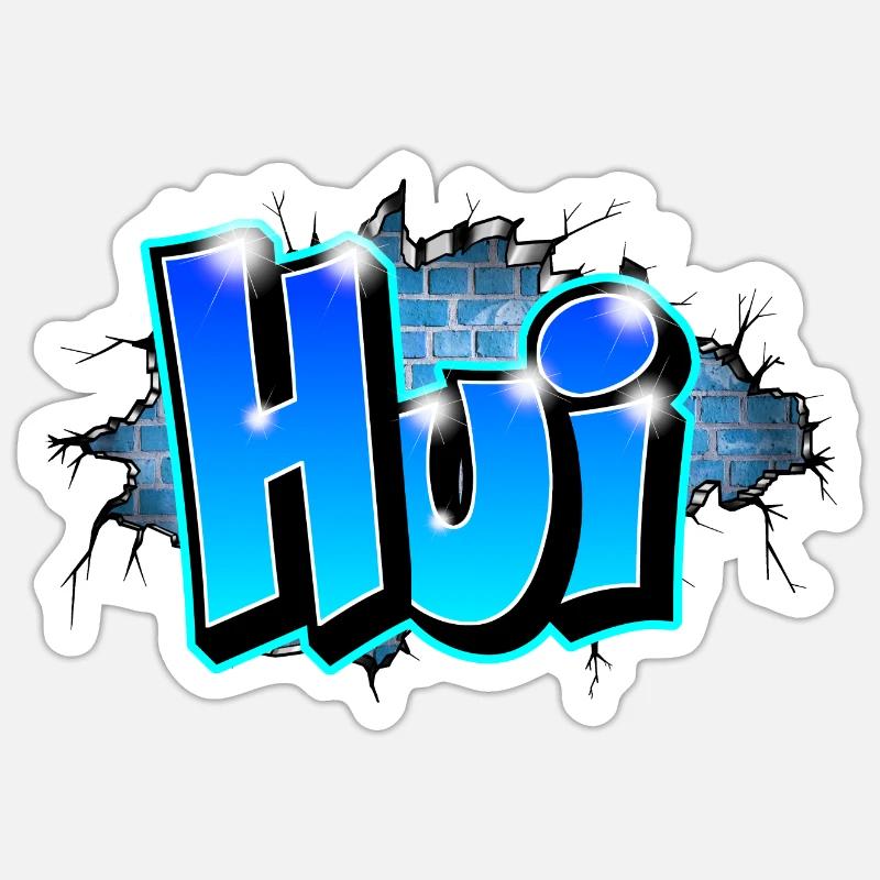 Graffiti HUI imprimable sur tout support Sticker taille S (10 x 10 cm)