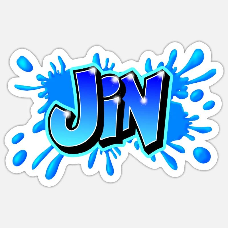 Graffiti JIN Imprimable sur tout !! Sticker taille S (10 x 10 cm)