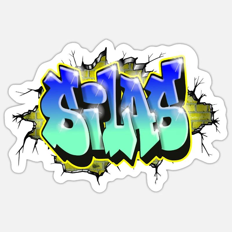 Graffiti SILAS scratch gift ANNIVERSAIRE NAISSANCE Sticker taille S (10 x 10 cm)