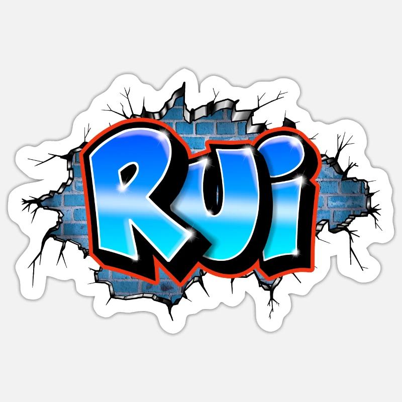 Graffiti Name Rui Printable on Everything! Sticker size S (10 x 10 cm)