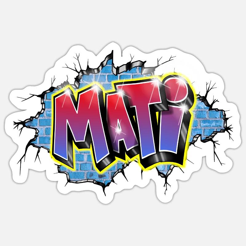 NAME DES MATI-GRAFFITIS Sticker Größe S (10 x 10 cm)