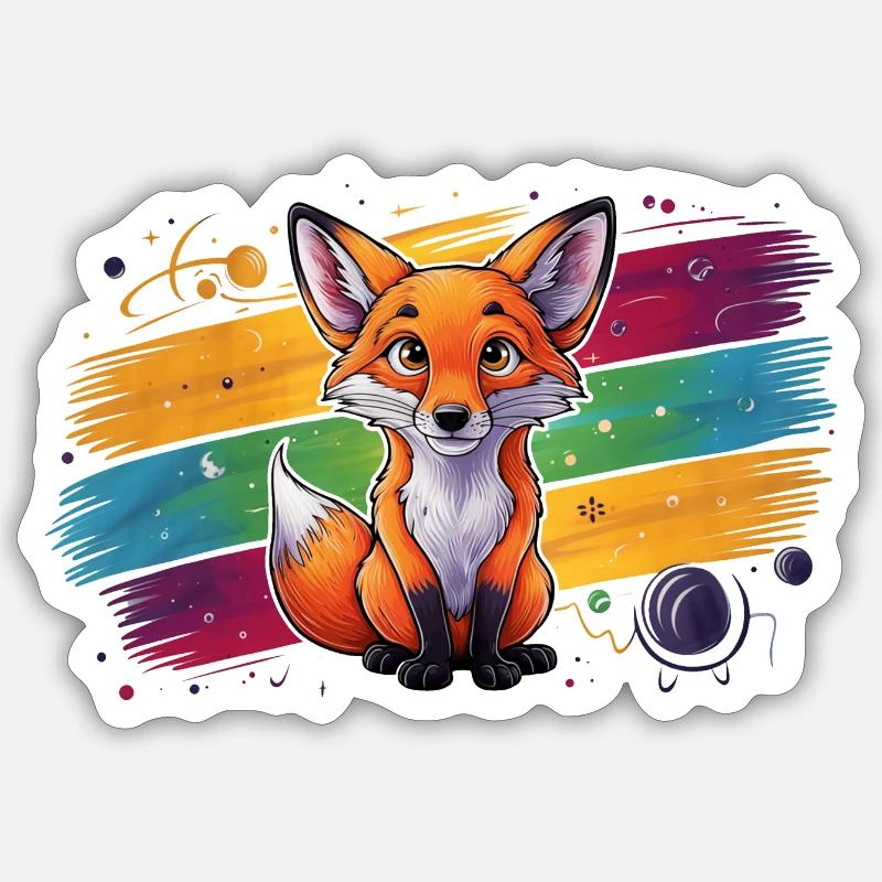Fox - Illustration - Sticker size S (10 x 10 cm) - white matte