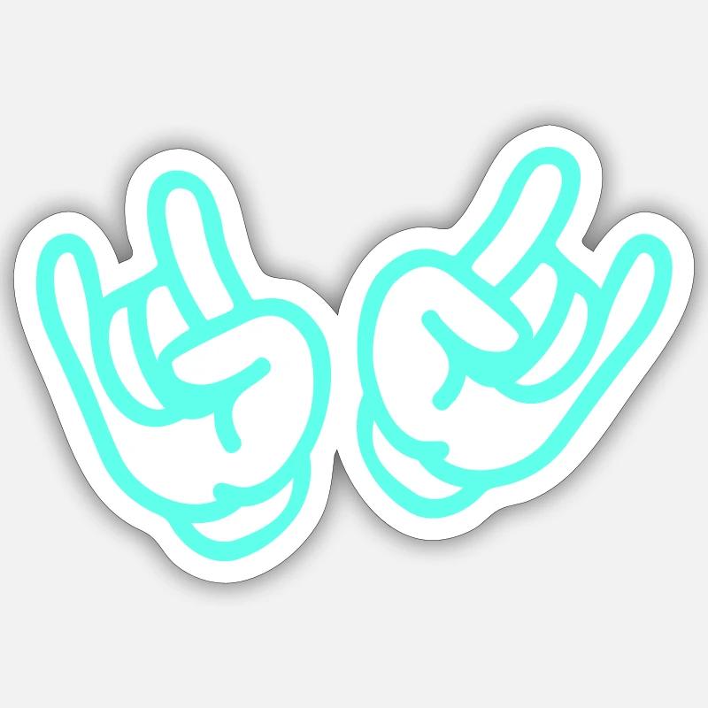 rock hands - Sticker Größe S (10 x 10 cm) - Mattweiß