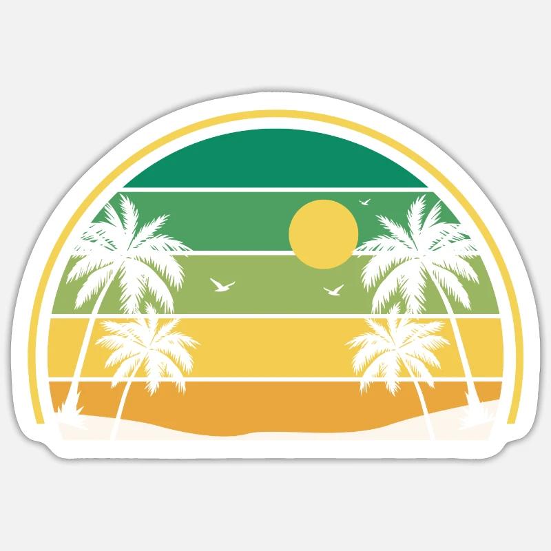 Retro Summer Sunset Sticker size S (10 x 10 cm)