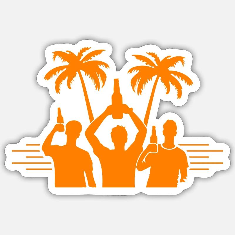 Party Beach Vacation - Sticker size S (10 x 10 cm) - white matte